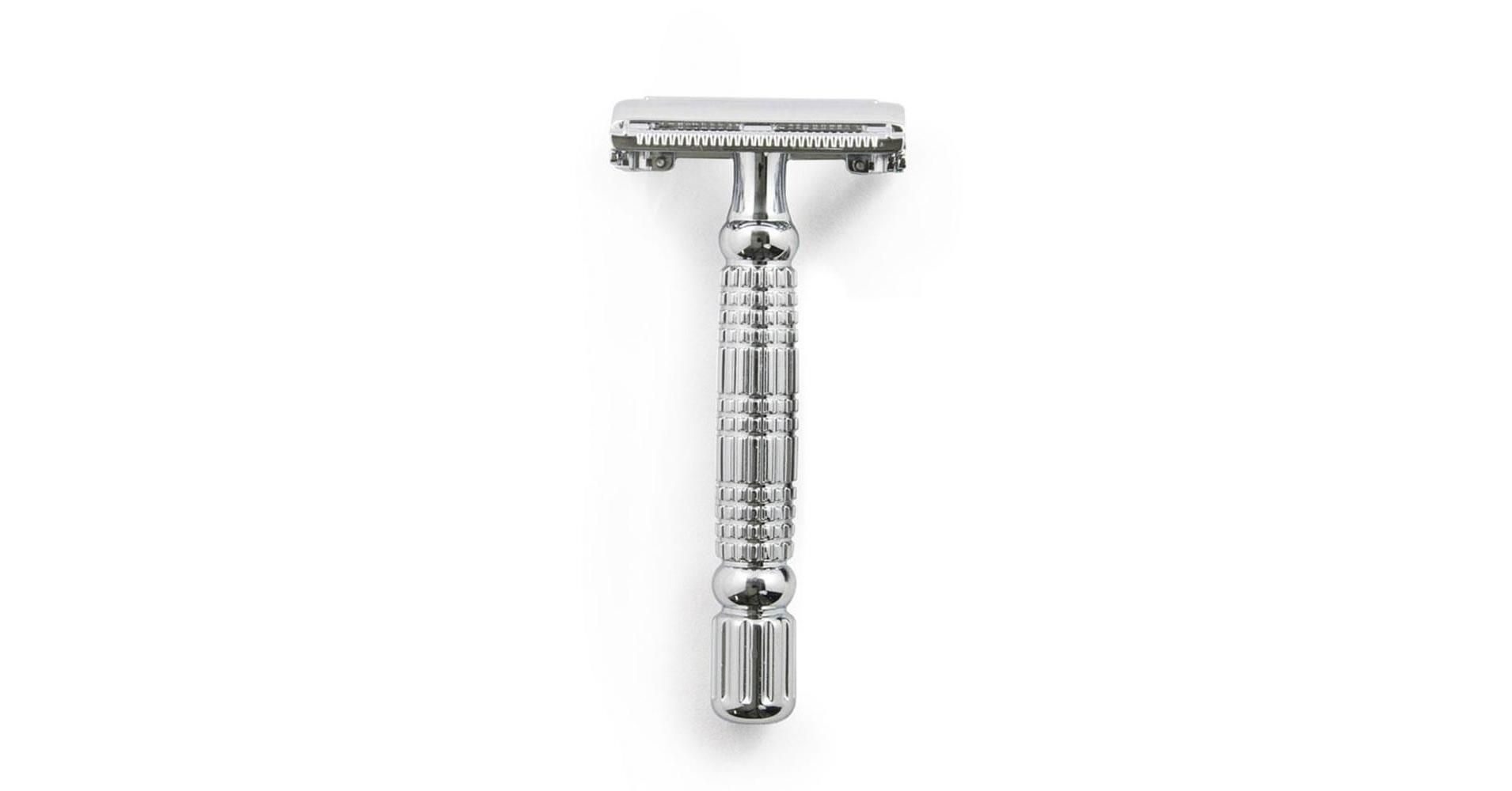 Rockwell R1 DE Safety Razor White Chrome - BARBERdepo Online Store