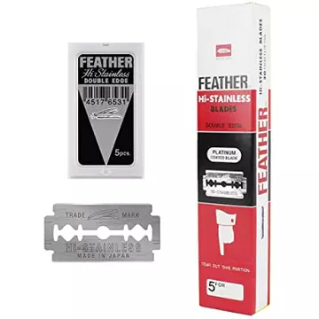 Feather New Hi-Stainless Platinum Coated DE Blades borotvapenge (5db/csom)