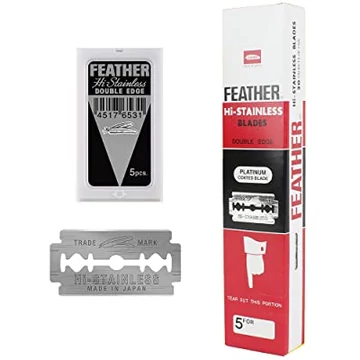 Feather New Hi-Stainless Platinum Coated DE Blades (5pcs)