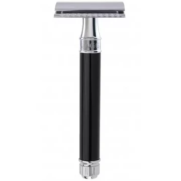 Edwin Jagger Closed Comb Long Safety Razor (DE) Ebony / Chrome - DEL86