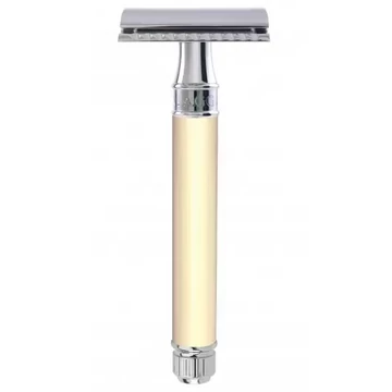 Edwin Jagger Closed Comb Long Safety Razor (DE) Ivory / Chrome - DEL87