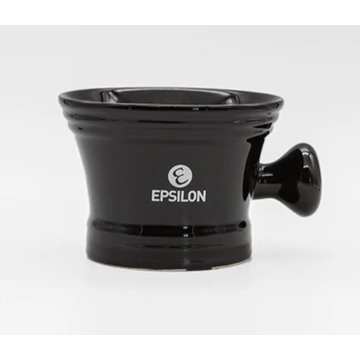 Epsilon Ceramic Shaving Bowl With Handle (Black)