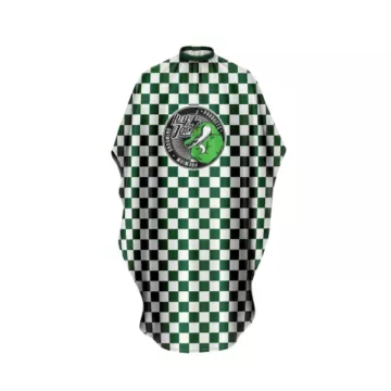 Hey Joe! Barbers Cape (green/white checkered) kocka mintás beterítő 170x140cm