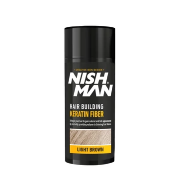 Nish Man Keratin Fiber dúsító és színező hatású folt kitöltő rostok (vil. barna) 20g