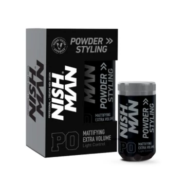 Nish Man Mattifying Extra Volume (P0) Light Control refillable Sprayed Powder újratölthető hajformázó por 20g+20g