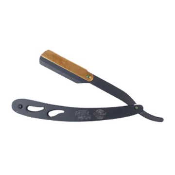 Nish Man Stainless Steal Straight Razor (Black/Gold)