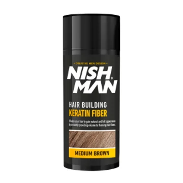 Nish Man Keratin Fiber dúsító és színező hatású folt kitöltő rostok (barna) 20g