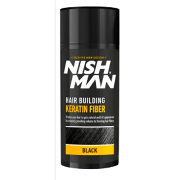 Nish Man Hair Building Keratin Fiber + Fiber Locking Mist Set (black) 20g+100ml