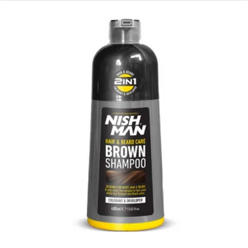 Nish Man Hair & Beard Brown Shampoo 400ml