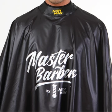 Nish Man Premium Barber Cape "Master Barbers" (Black)