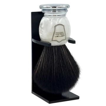 Parker MISY Synthetic Shave Brush - Marbled Ivory - With Stand borotva pamacs tartóval