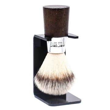 Parker WNSY Synthetic Shave Brush - Beechwood & Chrome Handle - With Stand borotva pamacs tartóval