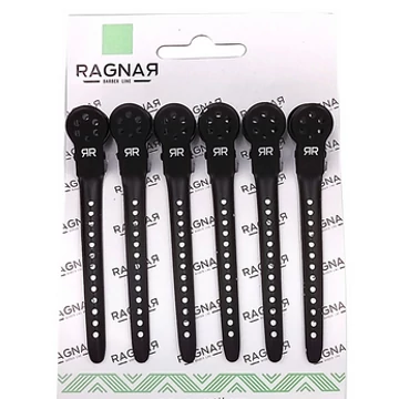 Ragnar Hair Clips Black Metal (6pcs) 95mm