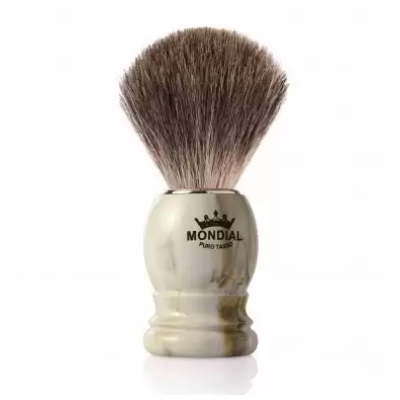 Mondial Boston Pure Badger Shaving Brush Clear Marble