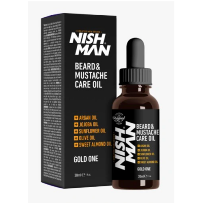 Nish Man Beard & Mustache Care Oil Gold One 30ml (új)