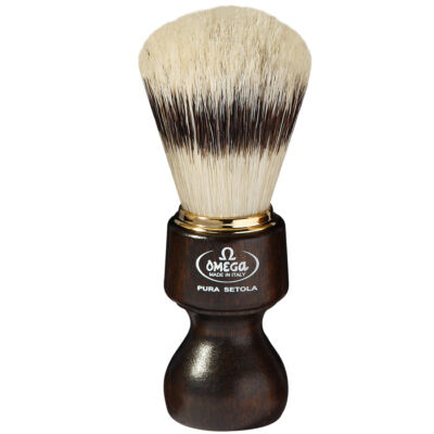 Omega Pure Bristle Shaving Brush, Badger Effect, Ovangkol Wood Handle 115mm