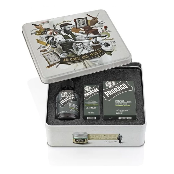Proraso Vintage Beard Gift Tin (Cypress & Vetyver) ajándékszett