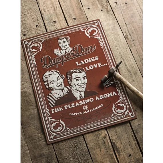 Dapper Dan Barber fém vintage tábla - Red