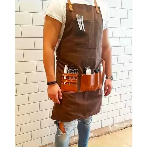 Barber Pro Apron Chocolate Brown borbély kötény (csokoládé barna)