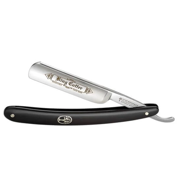 Böker Solingen Straight Razor King Cutter Black Carbon Steel 5/8