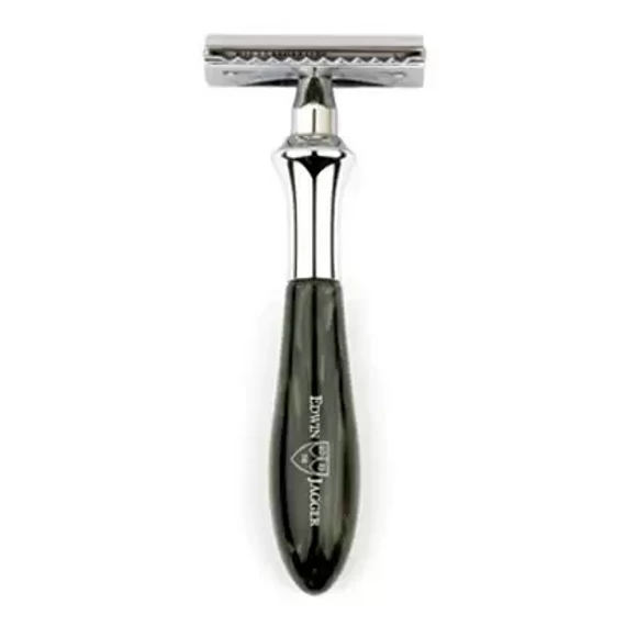 Edwin Jager Closed Comb Chatsworth Plaza Safety Razor (DE) Ebony / Chrome IEPSR