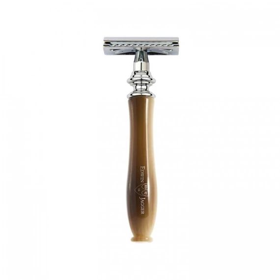 Edwin Jager Closed Comb Chatsworth Horn Safety Razor (DE) Horn / Chrome LHCSR