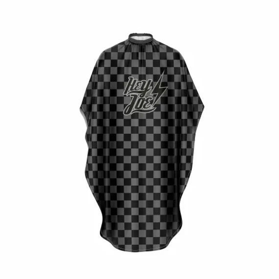 Hey Joe! Barbers Cape (black/grey checkered) 170x140cm