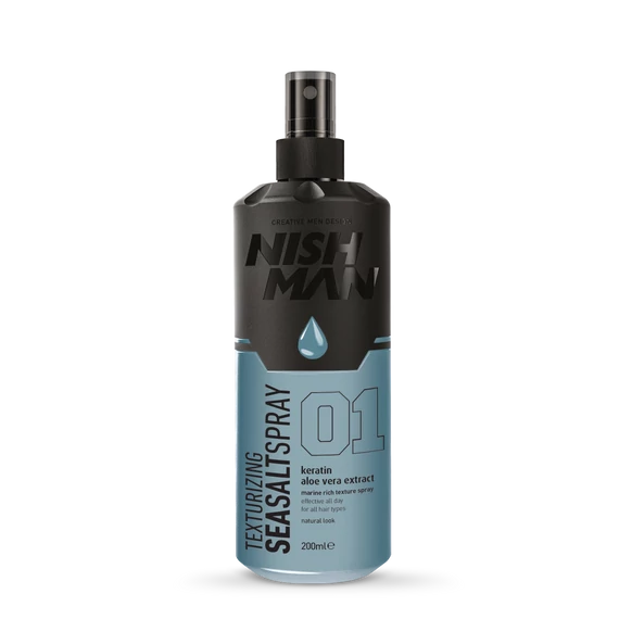 Nish Man Texturizing Sea Salt (01) tengeri sós beszárító spray (Keratin & Aloe Vera) 200ml