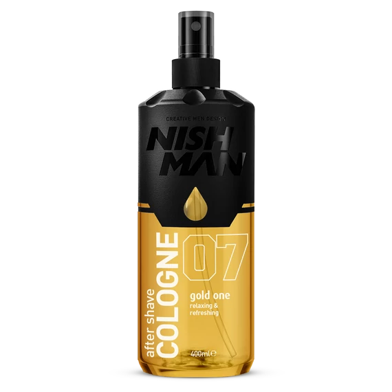 Nish Man After Shave Lotion Cologne 07 Gold One 400ml (Pro Size)