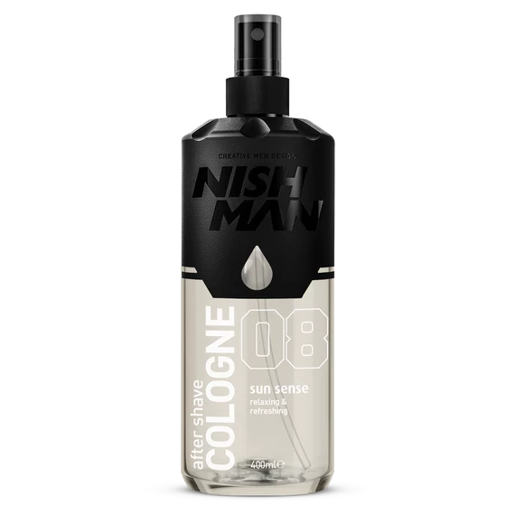 Nish Man After Shave Lotion Cologne 08 Sun Sense 400ml (Pro Size)