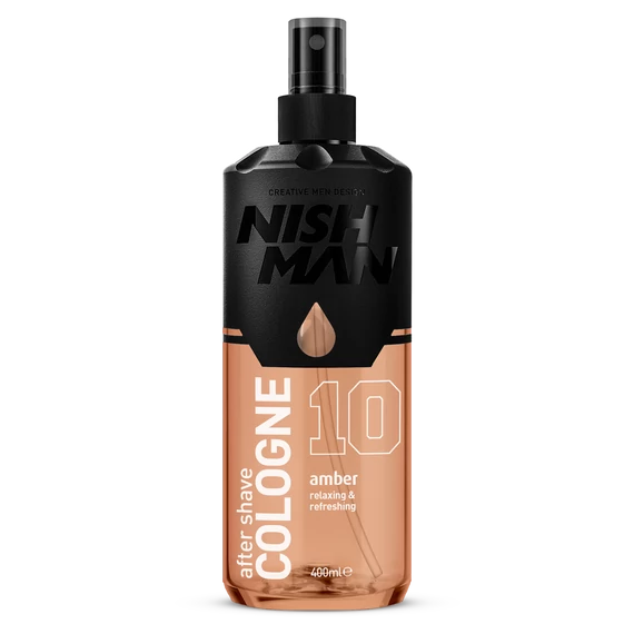 Nish Man After Shave Lotion Cologne 10 Amber 400ml (Pro Size)