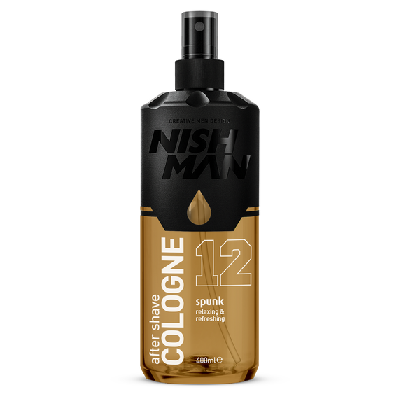 Nish Man After Shave Lotion Cologne 12 Spunk/X-Space 400ml (Pro Size)