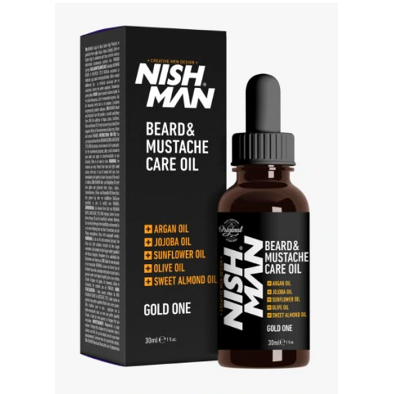 Nish Man Beard & Mustache Care Oil Gold One 30ml