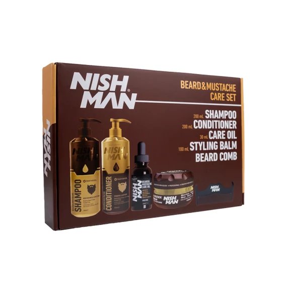 Nish Man Beard & Mustache Care Set (5pcs)