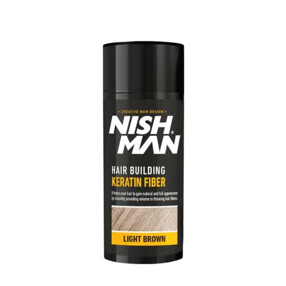 Nish Man Keratin Fiber dúsító és színező hatású folt kitöltő rostok (vil. barna) 20g