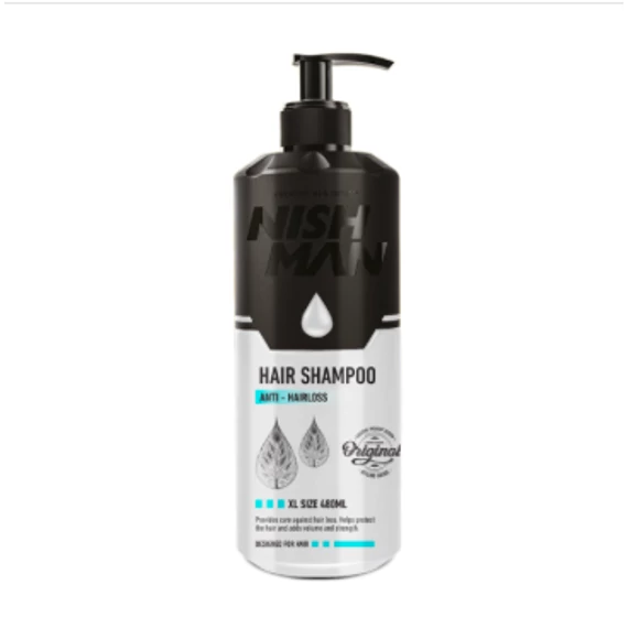 Nish Man Hair Shampoo - Anti Hairloss XL Size sampon 480ml