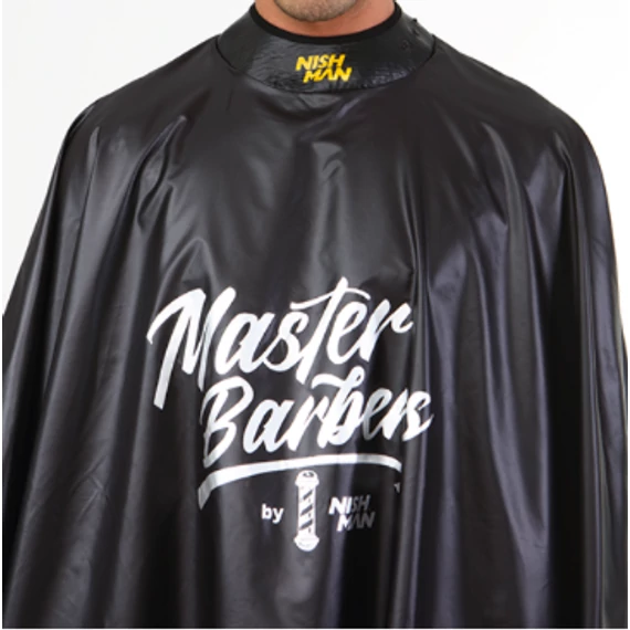 Nish Man Premium Barber Cape "Master Barbers" (Black)