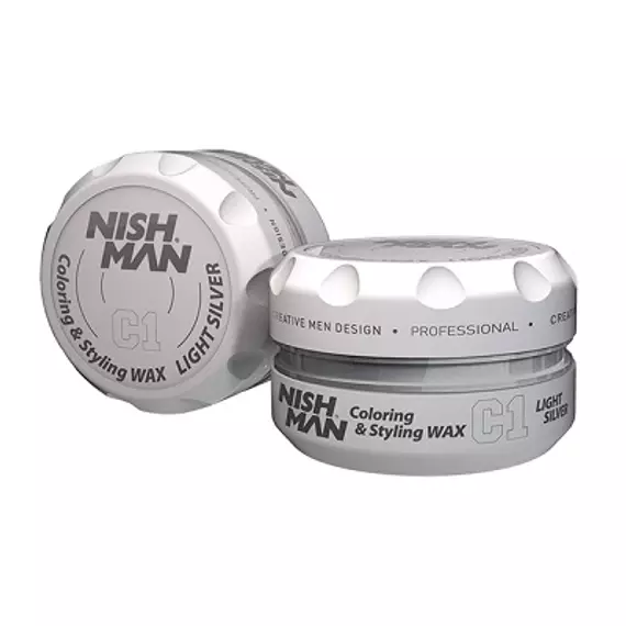 Nish Man hajformázó és színező wax (C1) világos ezüst 100ml