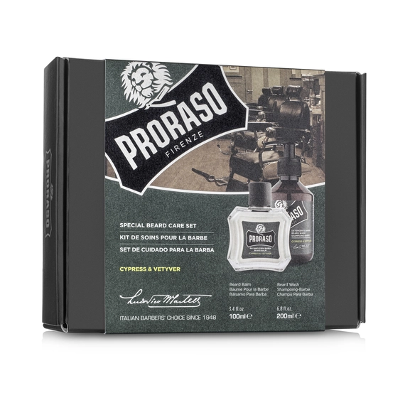 Proraso Duo Gift Pack Beard - Cypress & Vetyver szakállápoló ajándékszett - mosó és balzsam 