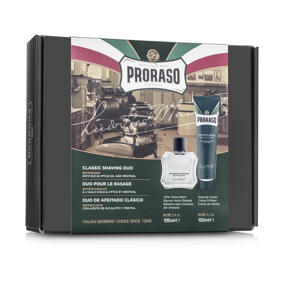 Proraso Duo Gift Pack Green Refresh borotválkozó krém és borotválkozás utáni balzsam