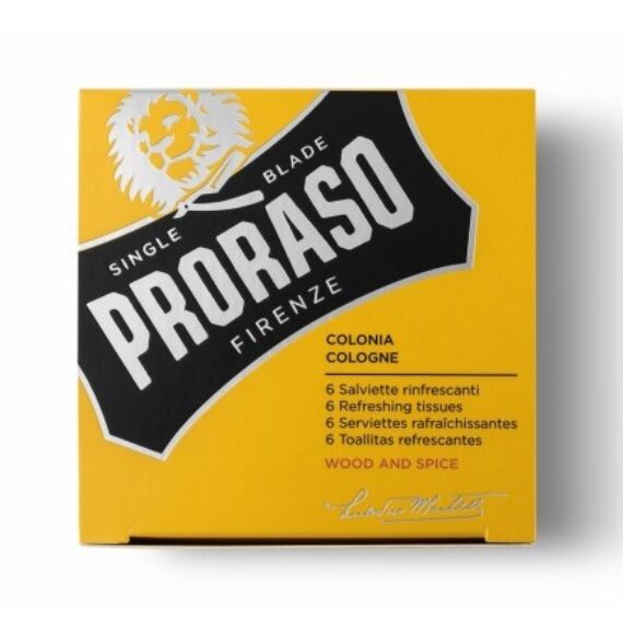Proraso Refreshing Wipes Cologne Wood & Spice (6db/csomag)