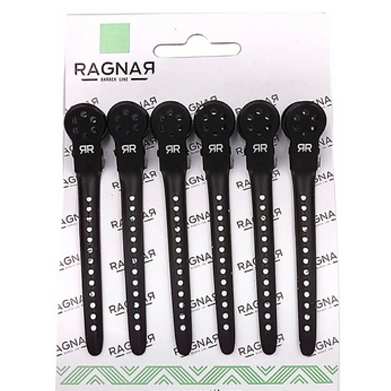 Ragnar Hair Clips Black Metal (6pcs) 95mm