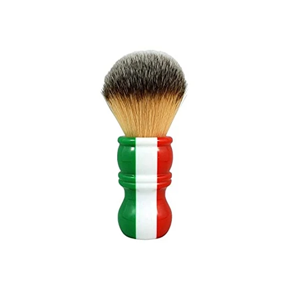 RazoRock Italian Barber Tri-Color Plissoft Synthetic Shaving Brush - 24mm Knot