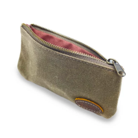 Razorock Water Repellant Waxed Canvas Zippered Razor Pouch - Military Green