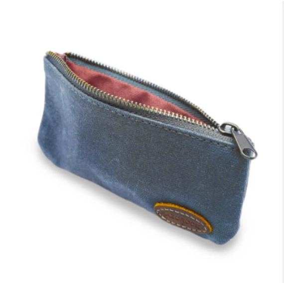 Razorock Water Repellant Waxed Canvas Zippered Razor Pouch - Navy Blue