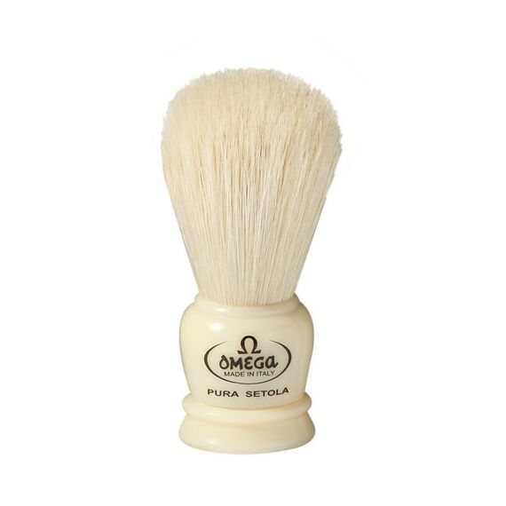 Omega Bambino Pure Bristle Travel Shaving Brush Ivory Plastic 73mm