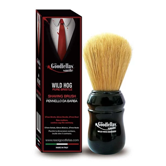 The Goodfellas' Smile Shaving Brush - Wild Hog Pure Bristle by Omega borotva pamacs