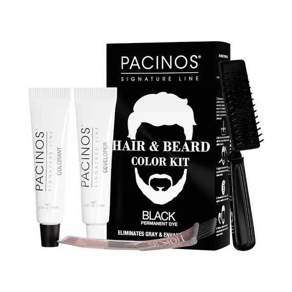 Pacinos Hair & Beard Color Kit (Black) haj- és szakállszínező szett