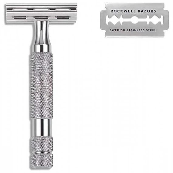 Rockwell 2C DE Safety Razor White Chrome biztonsági borotva