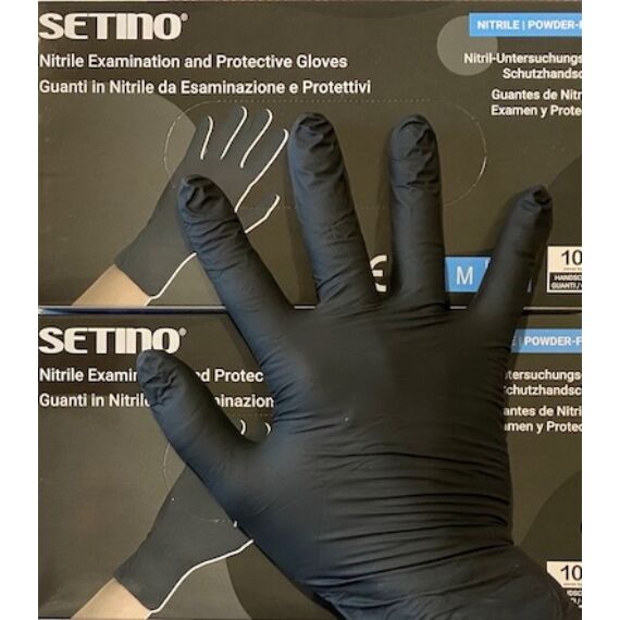 Nitrile Gloves Black - Powder Free gumikesztyű - (S) (100db/doboz)